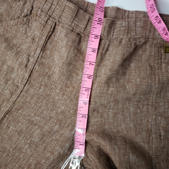 Ellen Tracy Linen Vlen Cropped Center Seams Straight Leg Woven Pants Sz Large - Picture 13 of 15